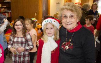 students visit senior citizens