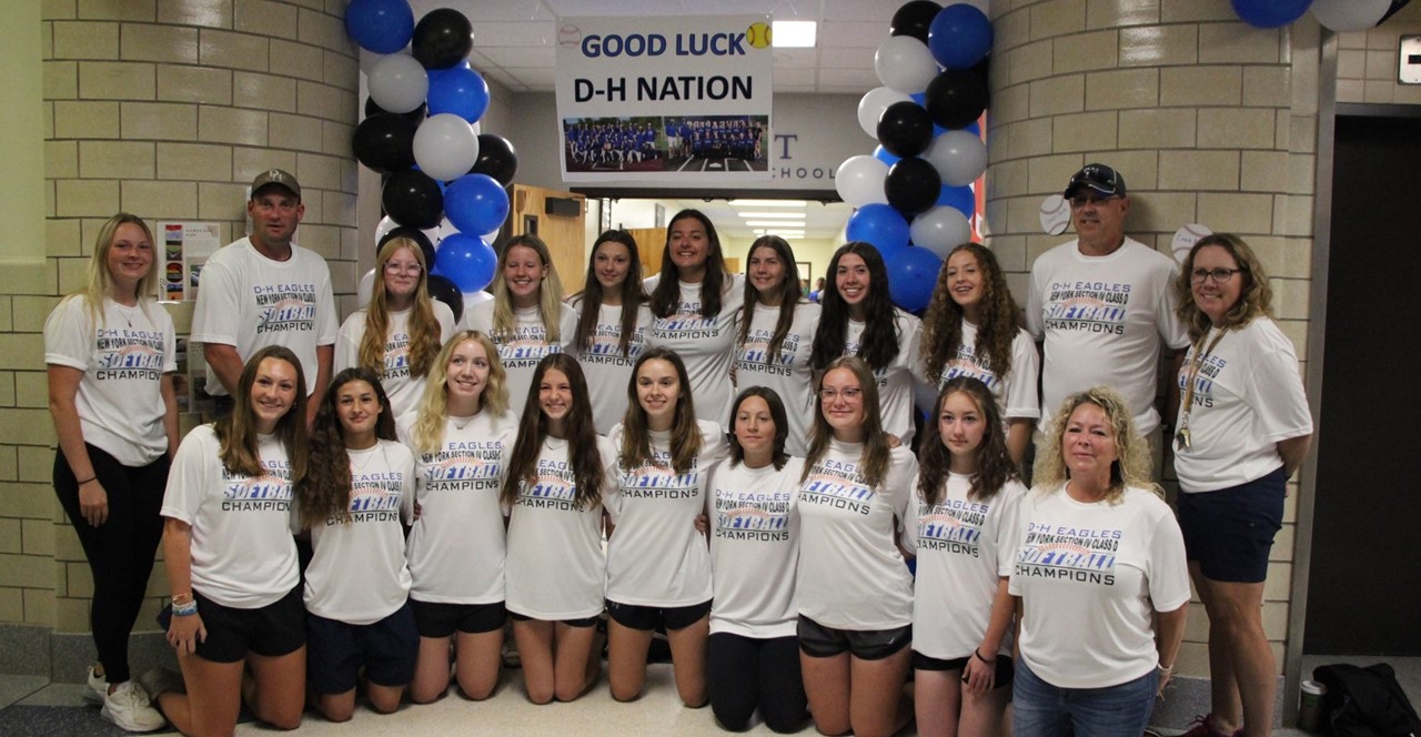Girls softball team and coaches